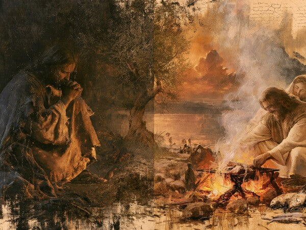 Christ at Prayer & By the Fire Devotional Poster