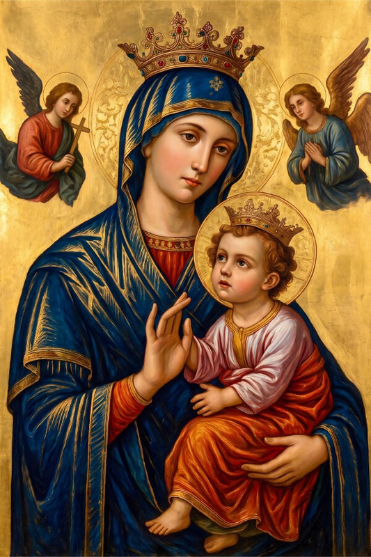 Virgin & Child Icon Acrylic Print (Large Format) | Orthodox Wall Art